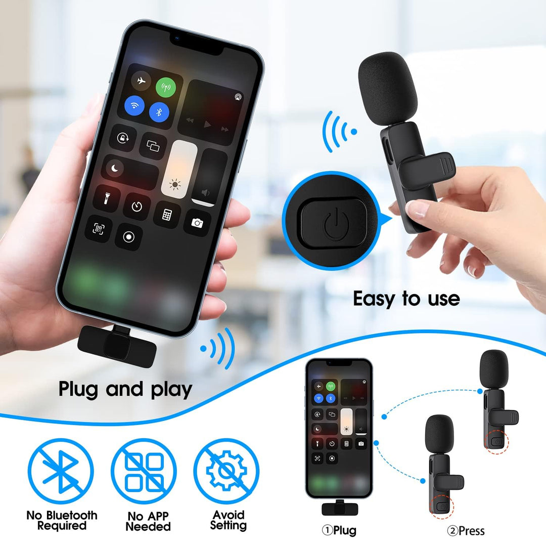 2 Pack Trådlös Mikrofon För Iphone Ipad