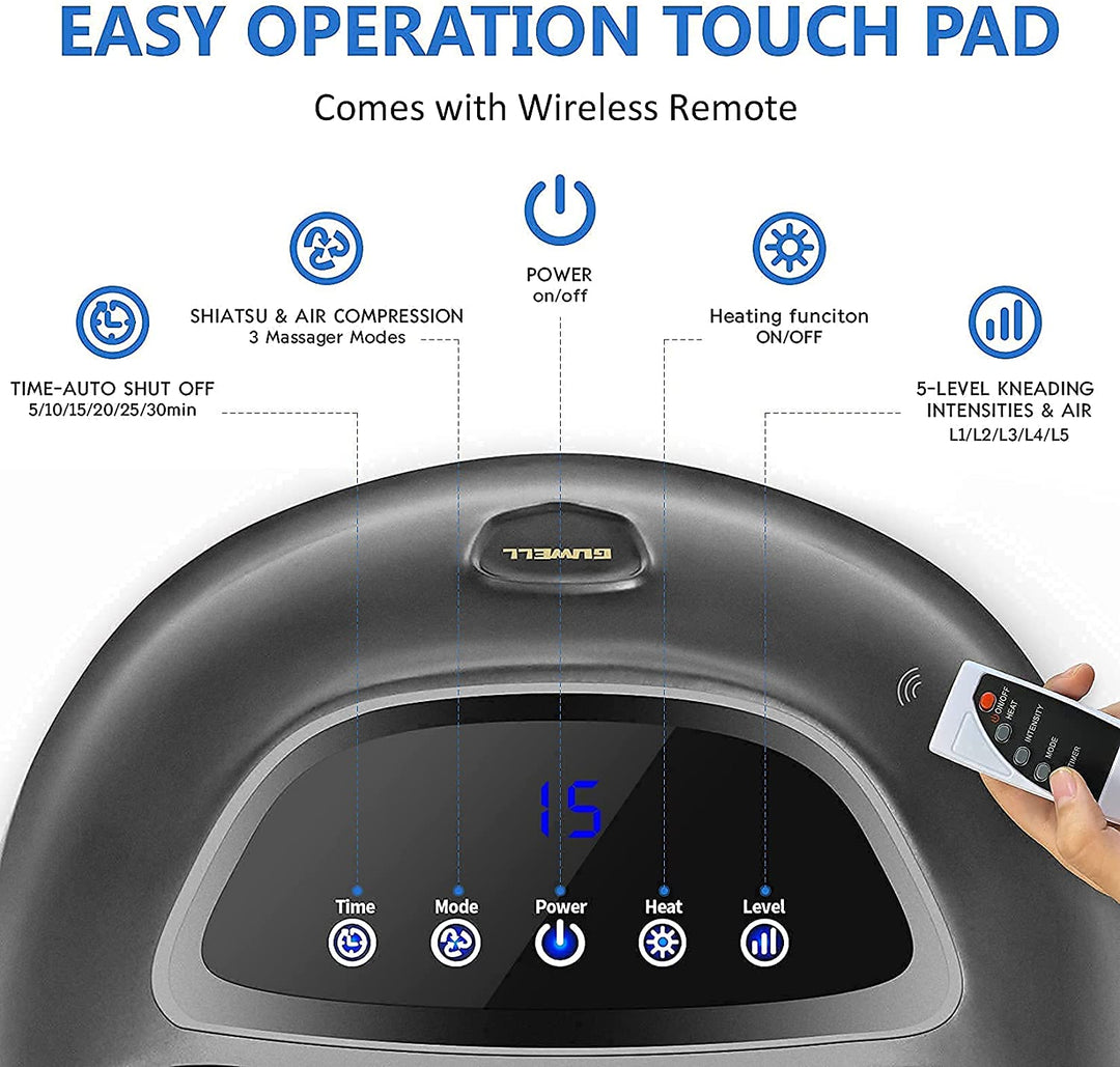 Shiatsu Elektrisk Fotmassager Med Värme