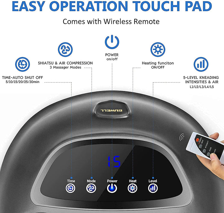 Shiatsu Elektrisk Fotmassager Med Värme