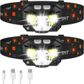 2-Pack Ultra-Bright LED Uppladdningsbar Huvudlampa Ficklampa Vattentålig Med Rörelsesensor
