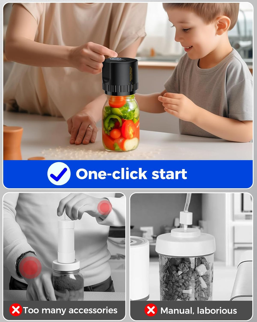 Mason Jar Elektrisk Vakuum Förslutare Kit