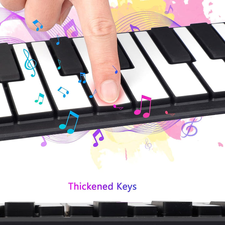 Bärbar Piano Tangentbord Rullbar