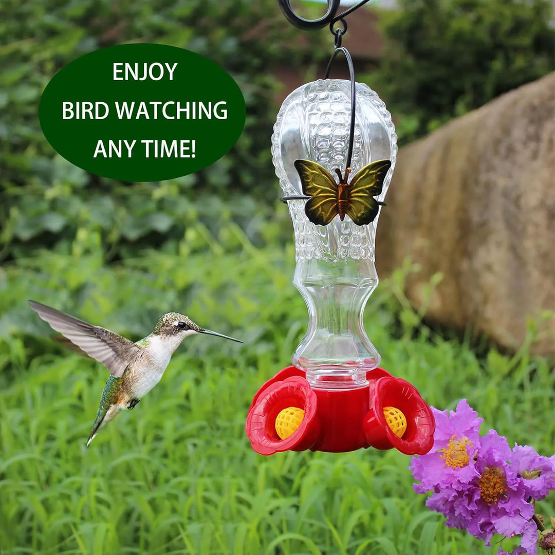 Blommor Glas Kolibri Matare Med Myrmoat