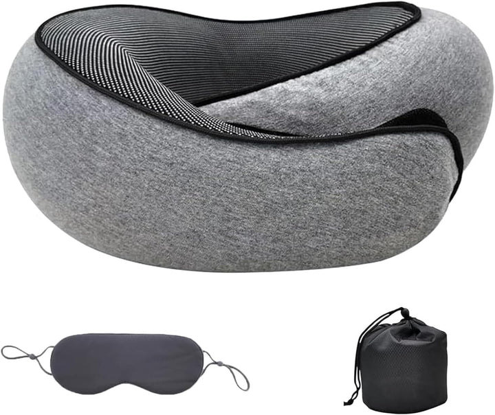 Ergonomisk Resekudde för Nacken – Minnesfoam Stöd för Flygplan &amp; Bil