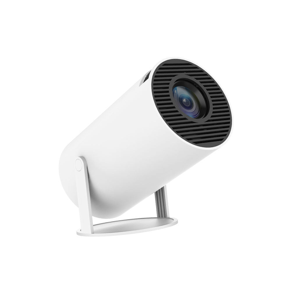 Mini projektor som visar film på väggen