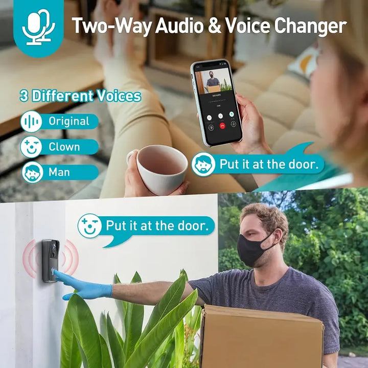 Trådlös Wi-Fi Videodörrklocka