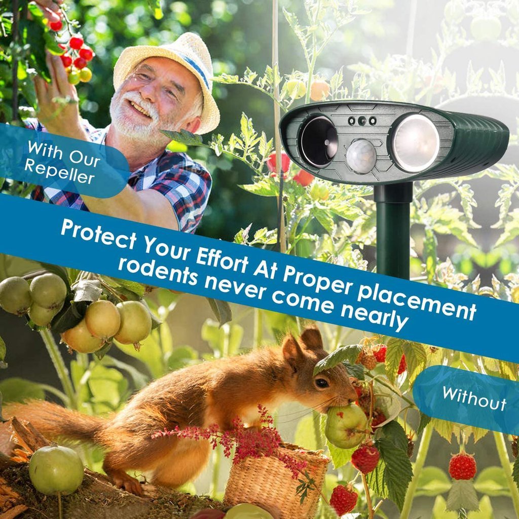Hund Utomhus Solar Ultrasonic Repeller - Bli av med hundar på 48 timmar eller det är GRATIS