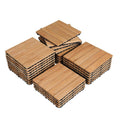 Sammanlänkande Utomhus Terrass Träplattor 27Pcs