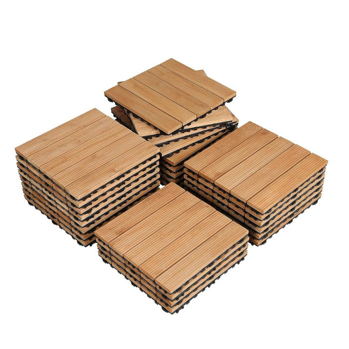 Sammanlänkande Utomhus Terrass Träplattor 27Pcs