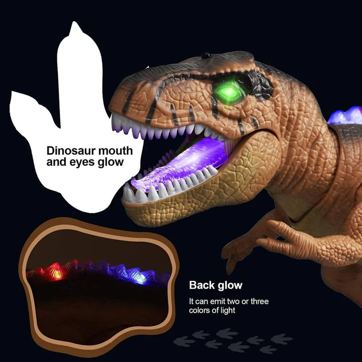 Fjärrstyrd T-Rex Dinosaurie Med LED-ljus, Gående &amp; Ropande Realistiska Dinosaurieleksaker