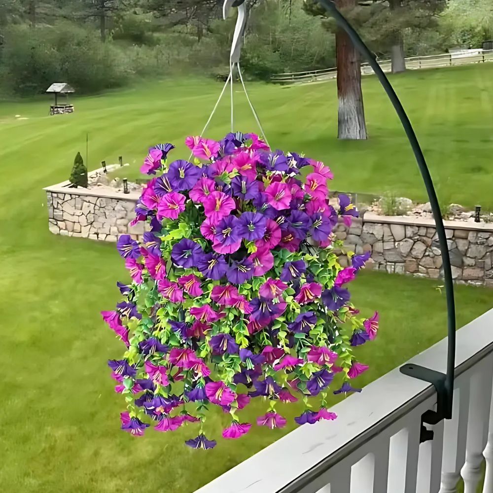 UV-beständig konstgjord Morgonärtskocka Blomma Hängande Dekor