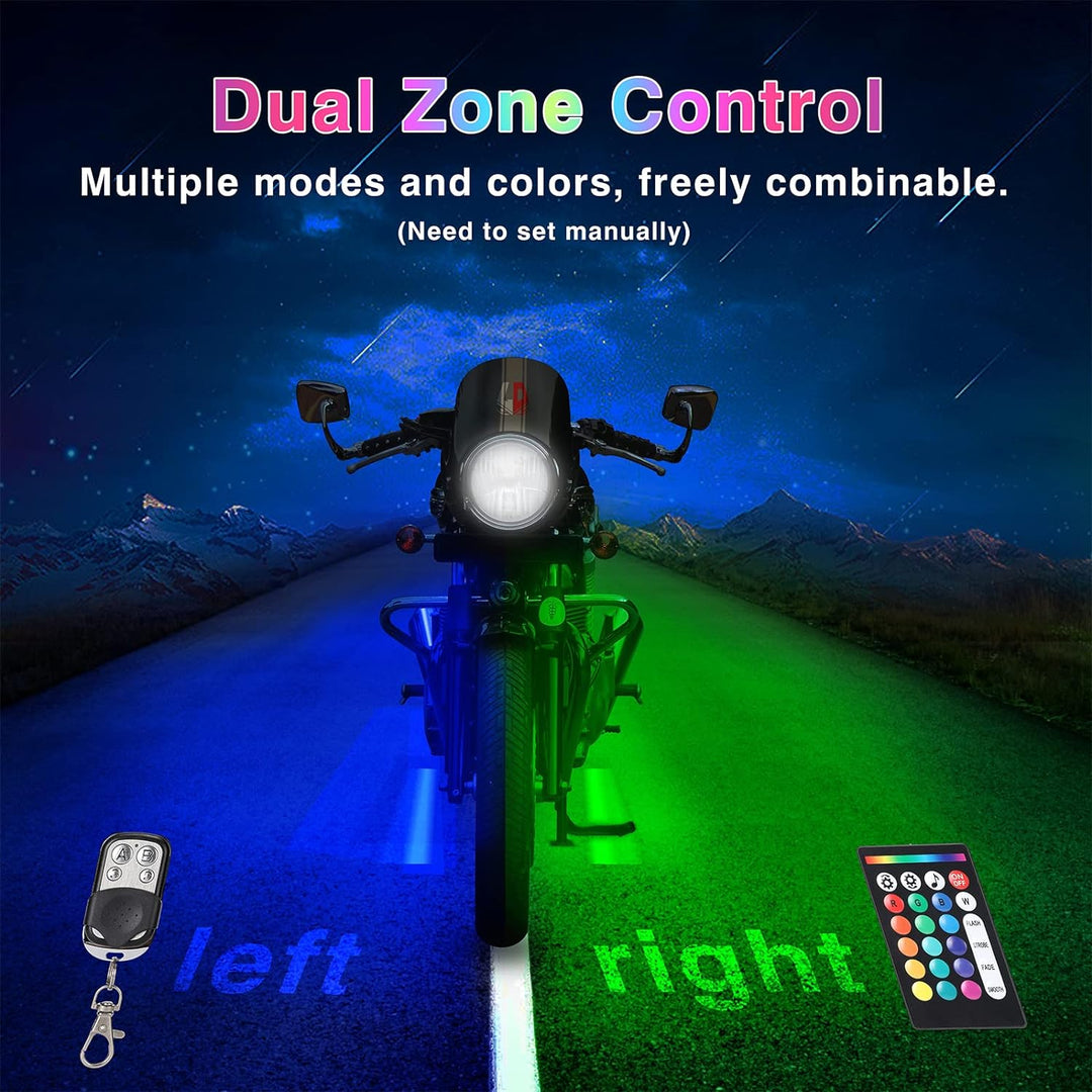 12 delar Motorcykel LED-ljussats med bromsljus och blinkers