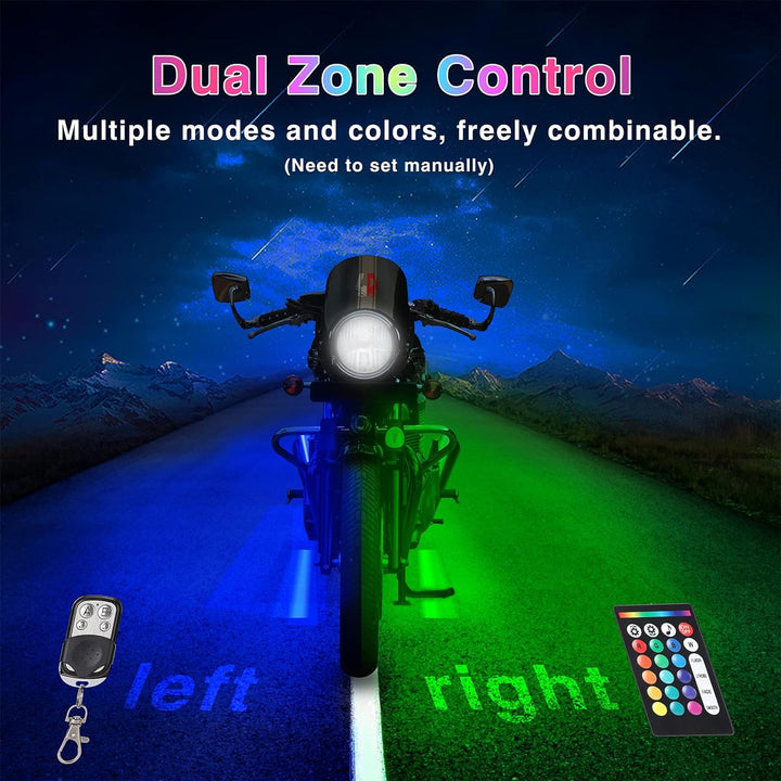 12 delar Motorcykel LED-ljussats med bromsljus och blinkers