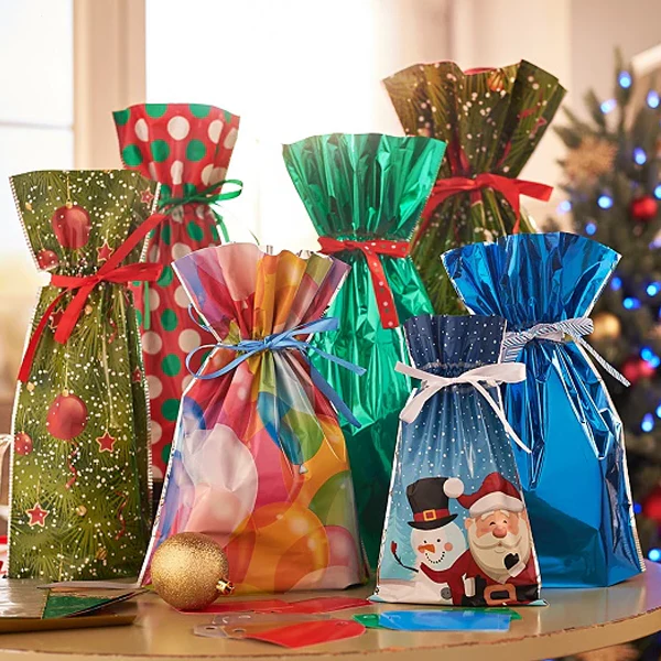 Drawstring Julklappspåsar 15 Set