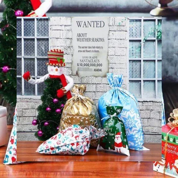 Drawstring Julklappspåsar 15 Set