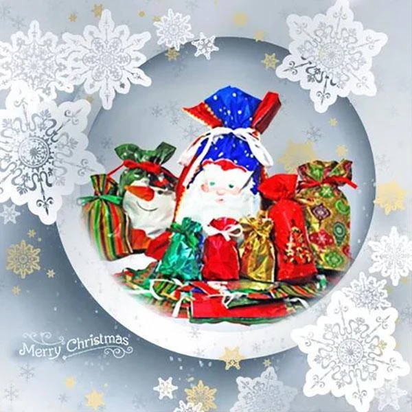 Drawstring Julklappspåsar 15 Set