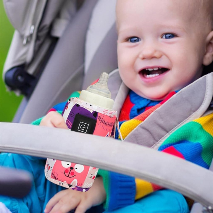 Bärbar USB-drivet babyflaskvärmare