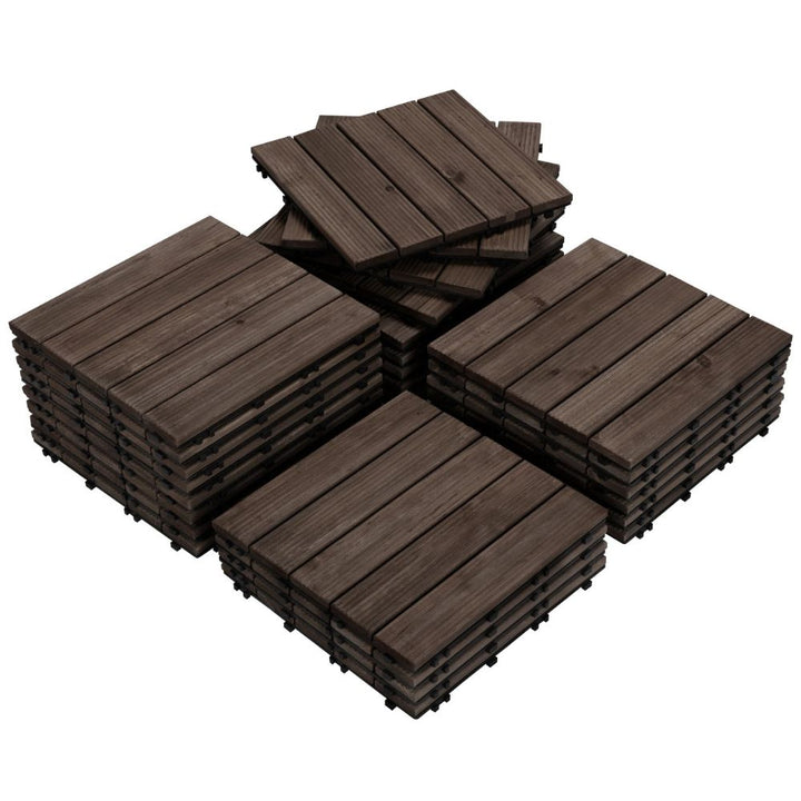 Sammanlänkande Utomhus Terrass Träplattor 27Pcs