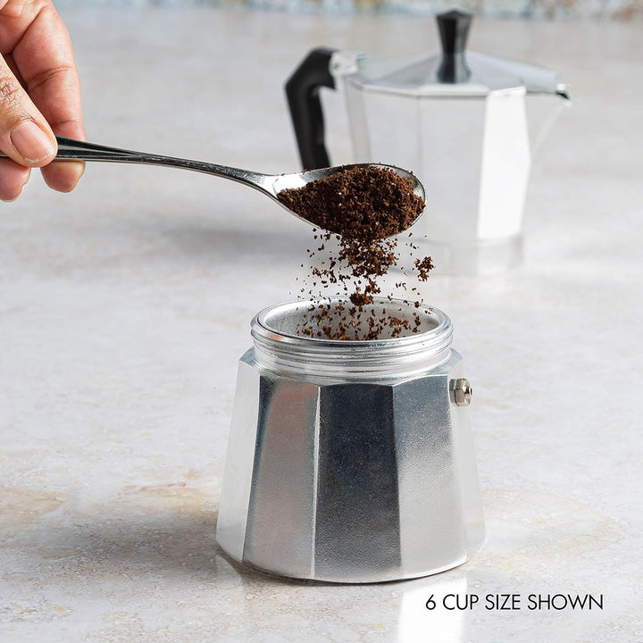 Klassisk Espressokokare och Kaffebryggare, Moka Pot för Italiensk och Kubansk Cafébryggning