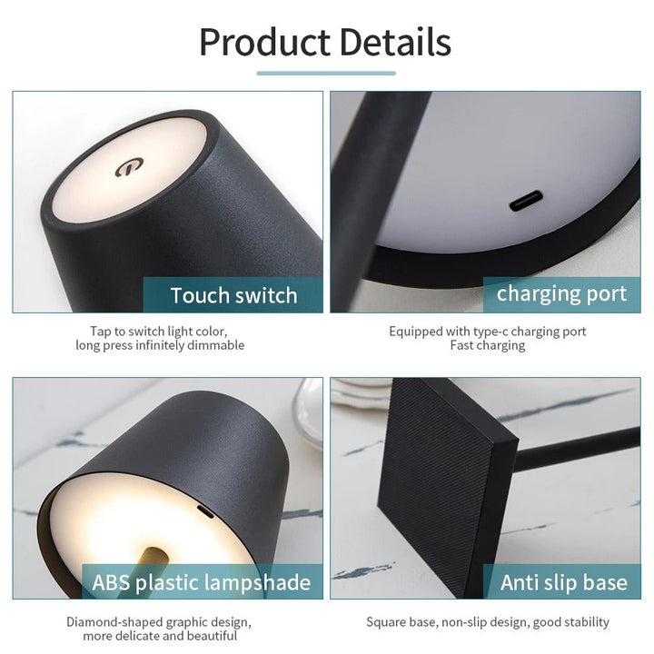 Sängbord Touch Bordslampa