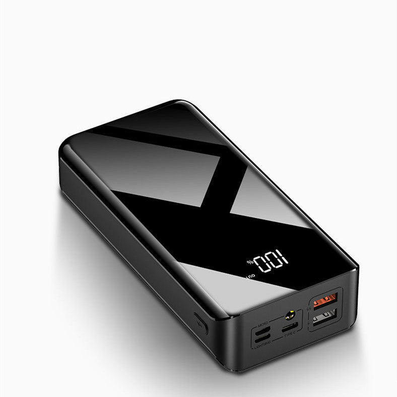 Svart powerbank med LCD-display