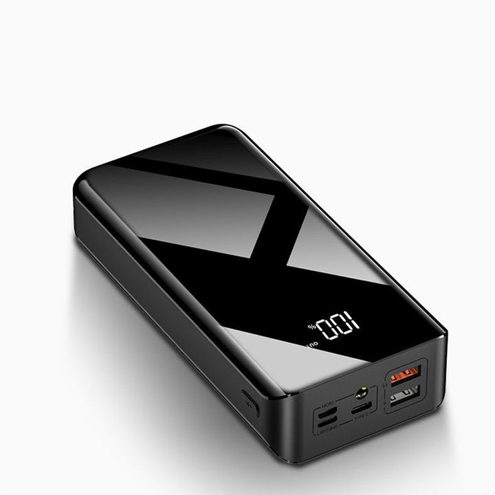 Svart powerbank med LCD-display