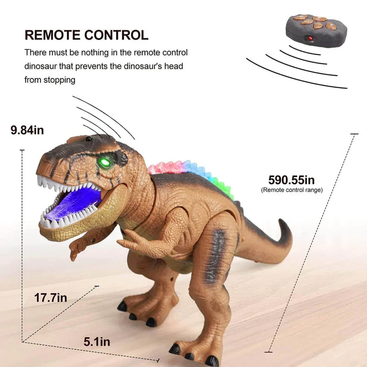 Fjärrstyrd T-Rex Dinosaurie Med LED-ljus, Gående &amp; Ropande Realistiska Dinosaurieleksaker