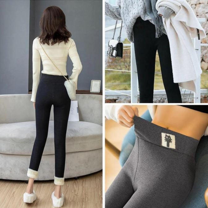 Kvinnors fleece vinterleggings