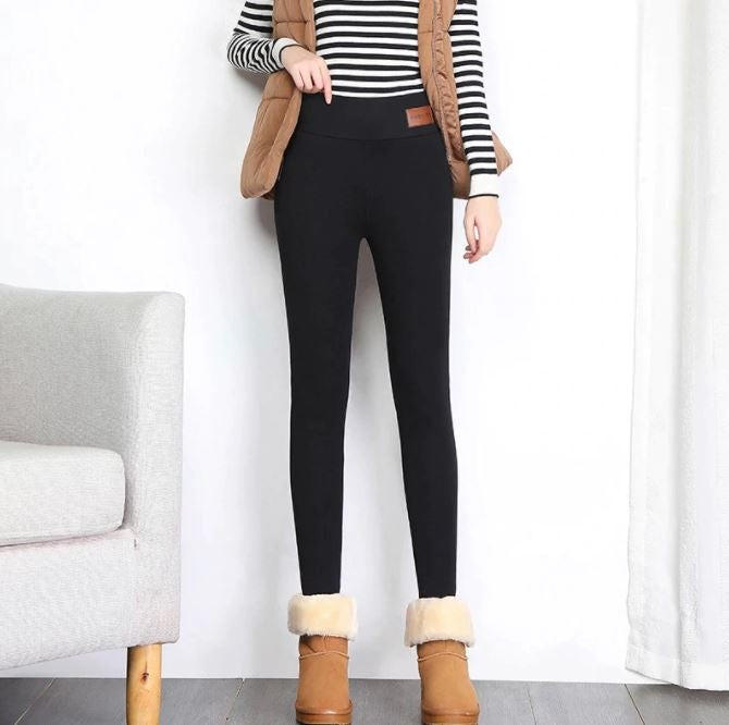Kvinnors fleece vinterleggings