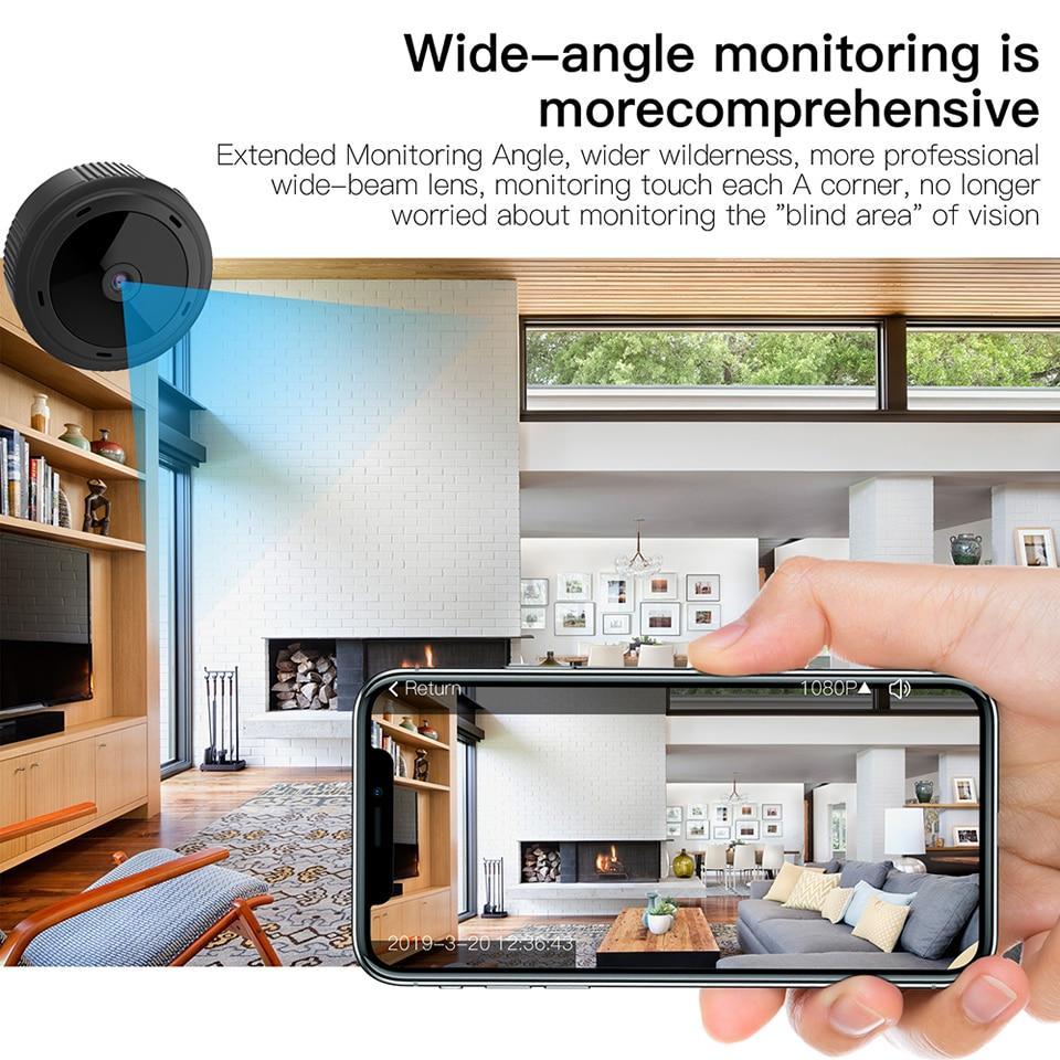 Mini WiFi Kamera 1080P HD IR Nattseende Hemsäkerhetskamera Babyövervakning