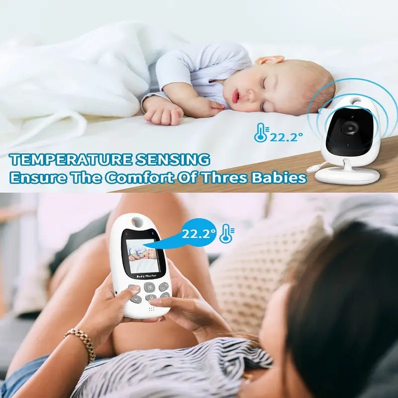 Trådlös Video- &amp; Ljudbabymonitor med Nattseende och Tvåvägskommunikation