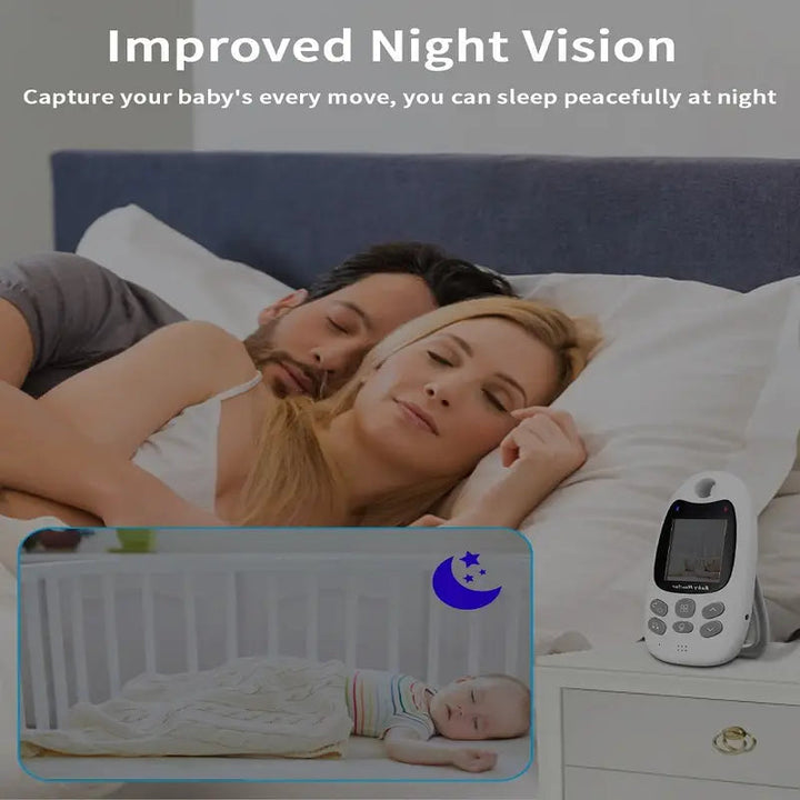 Trådlös Video- &amp; Ljudbabymonitor med Nattseende och Tvåvägskommunikation