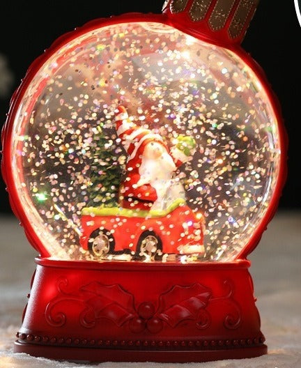 Bravik Upplyst glitterkula med julmotiv och varmt sken