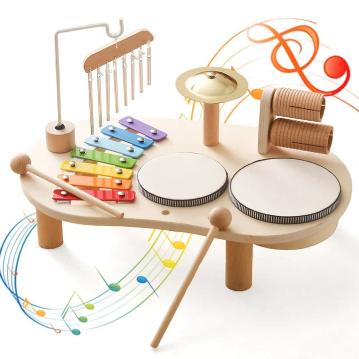 Trä Musikstation - Kreativ Musiklek För Små Barn