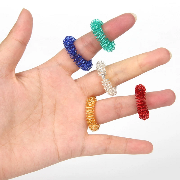 Akupressur Spikade Finger Massage Ringar Med Sensoriska Intryck