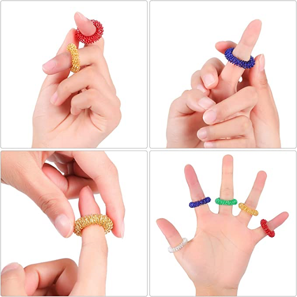 Akupressur Spikade Finger Massage Ringar Med Sensoriska Intryck