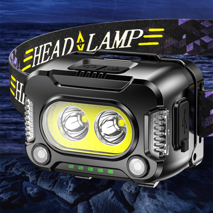 Kraftfull USB-laddningsbar pannlampa