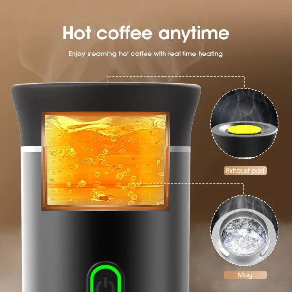 Trådlös Espresso Kaffemaskin Bärbar 3 i 1 Kaffebryggare med Kapsel och Pulver
