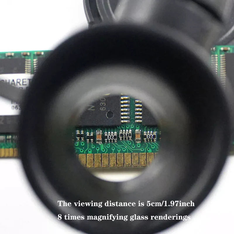 LED-glasögon för förstoringsglas 8x 15x 23x