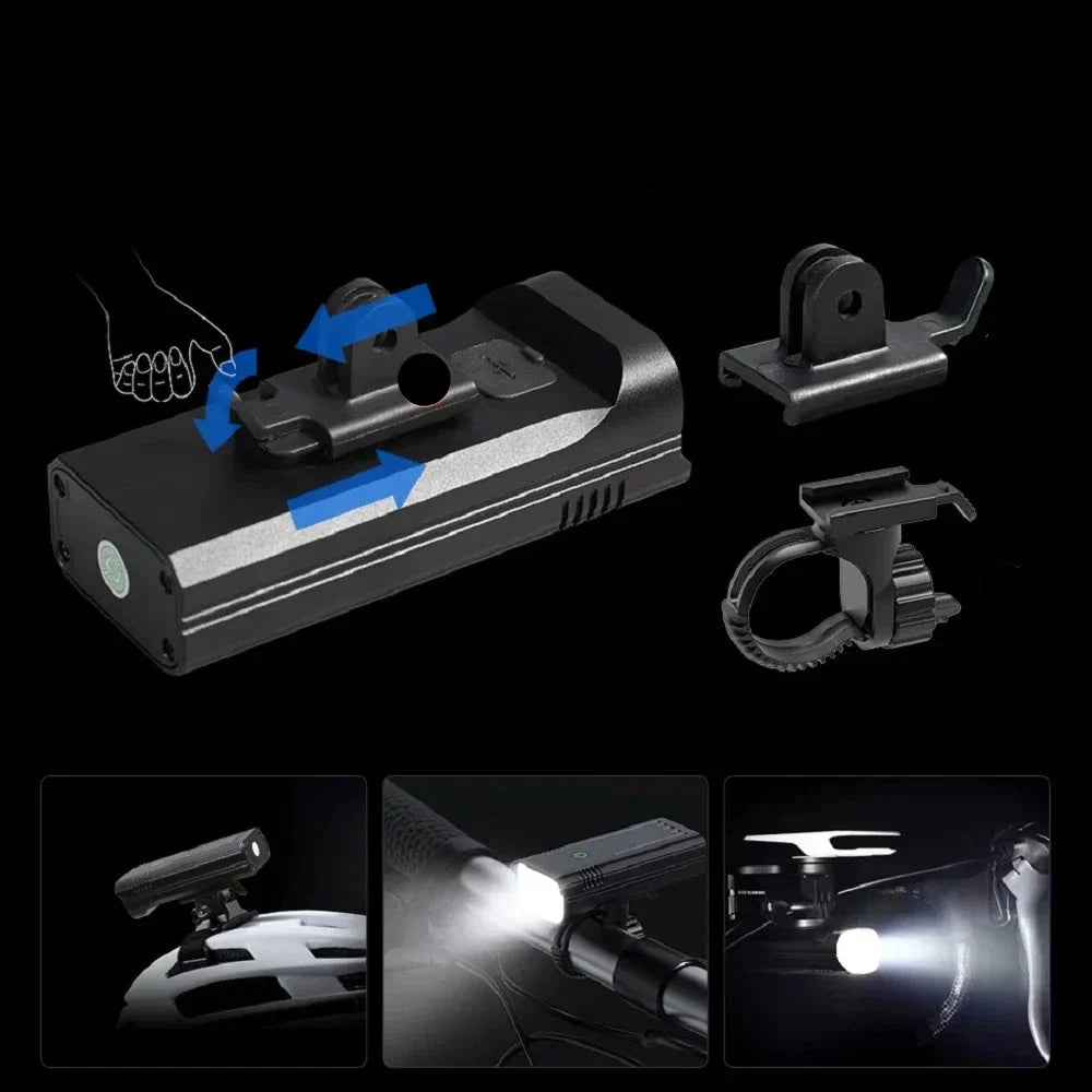 5000 Lumen Cykellampa med 12 LED-lampor och USB-C Laddningsbart Batteri