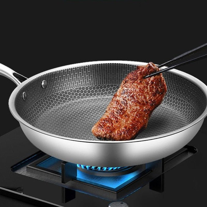 Stekpanna i rostfritt stål med non-stick beläggning för enkel matlagning