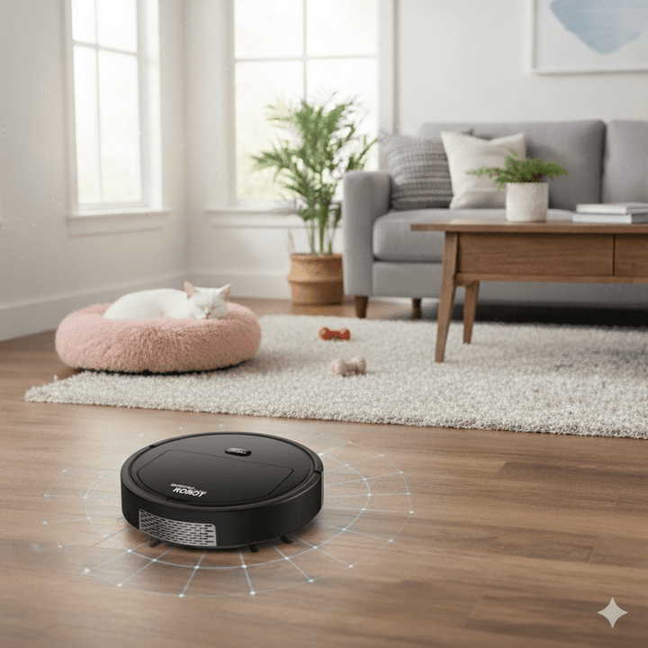 Smart robotdammsugare med ultra-tyst rengöring och HEPA-filtrering
