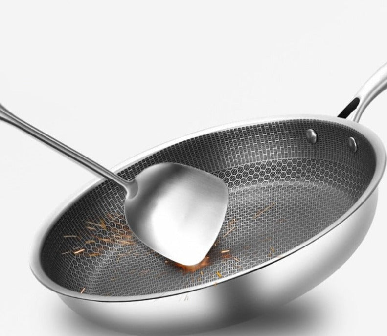 Stekpanna i rostfritt stål med non-stick beläggning för enkel matlagning