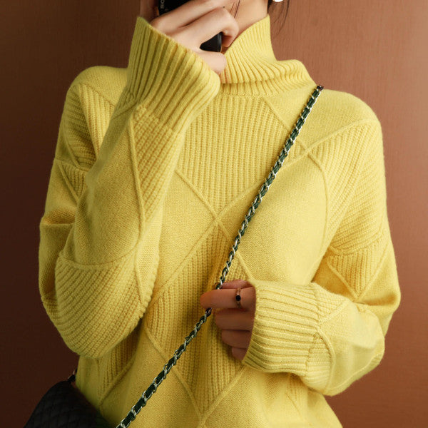 Enkel Cashmere Rullhalströja