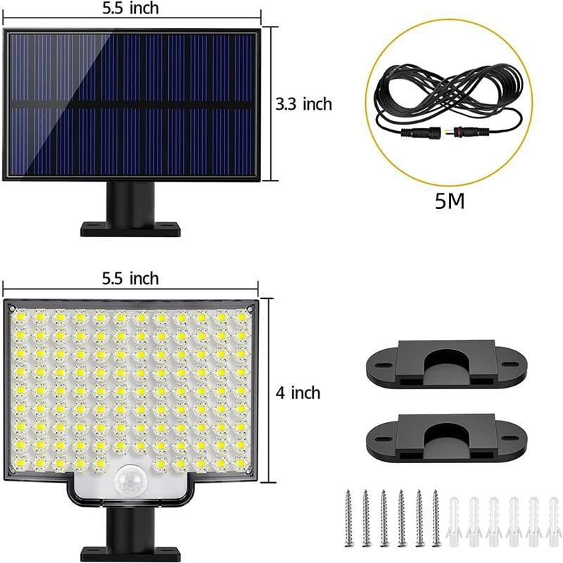106 LED Solcell Utomhusbelysning Med Rörelsesensor