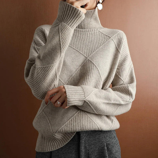Enkel Cashmere Rullhalströja