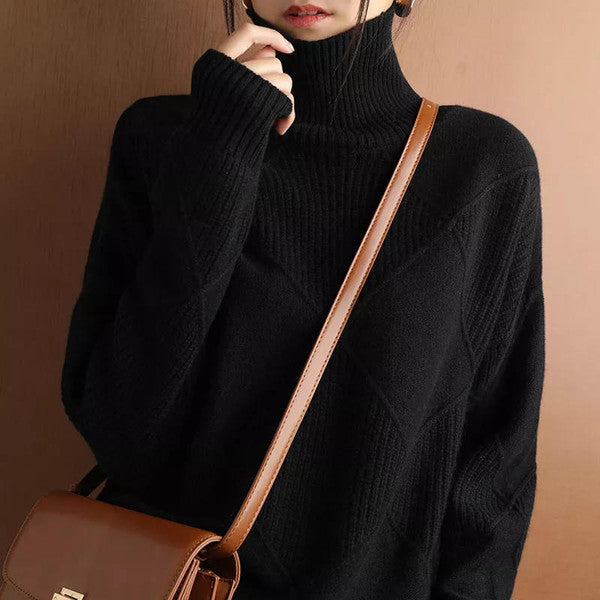 Enkel Cashmere Rullhalströja