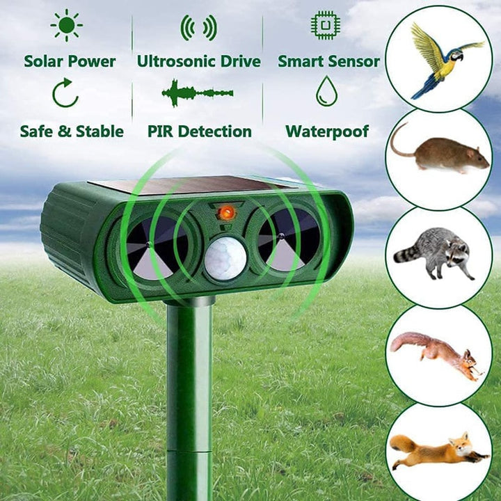 Solenergidriven Ultrasonic Djuravskräckare