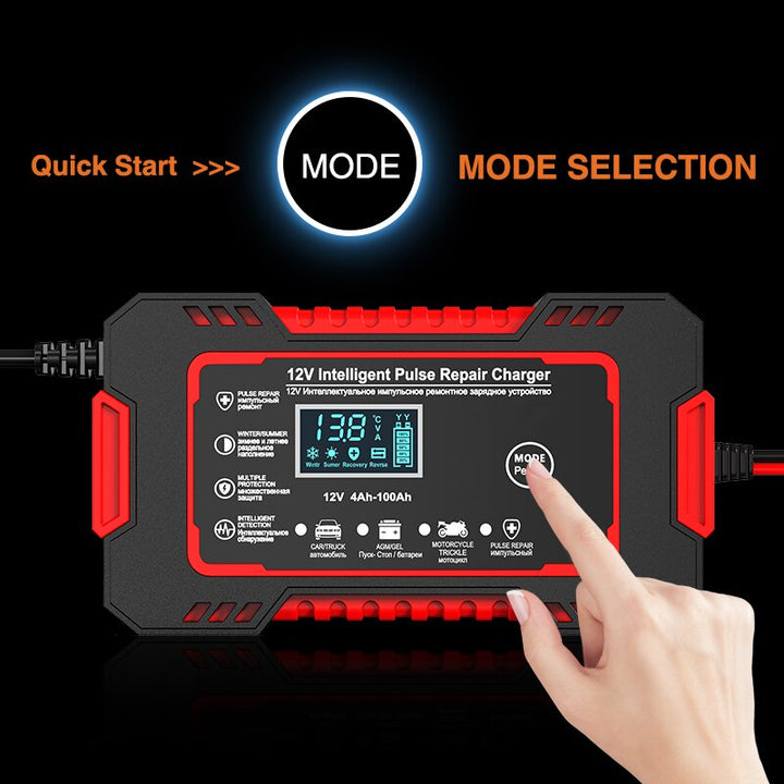 Bilbatteriladdare 12v 6a Pulsreparation LCD-display