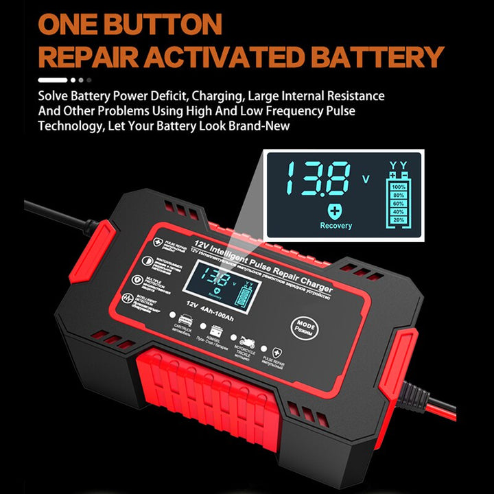 Bilbatteriladdare 12v 6a Pulsreparation LCD-display